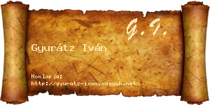 Gyurátz Iván névjegykártya